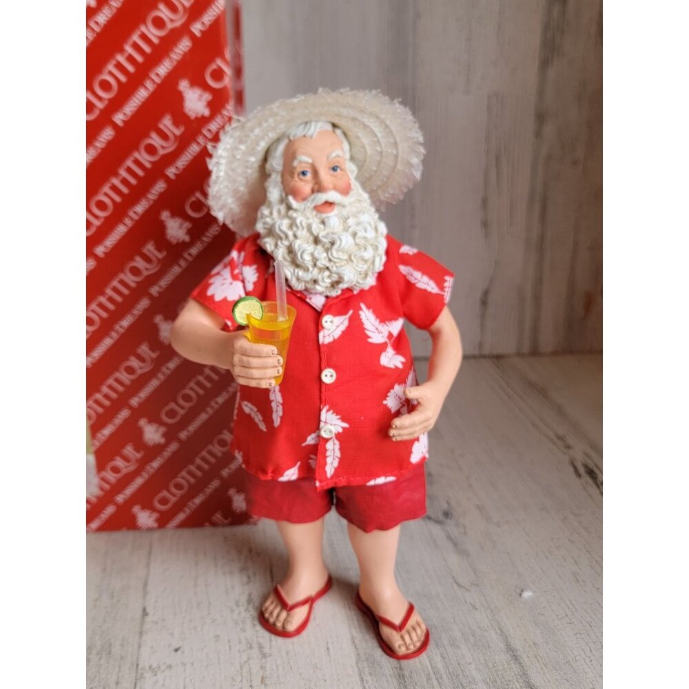 Clothtique Santa's holiday claus vacation‎ beach drink hawaii xmas figure decor